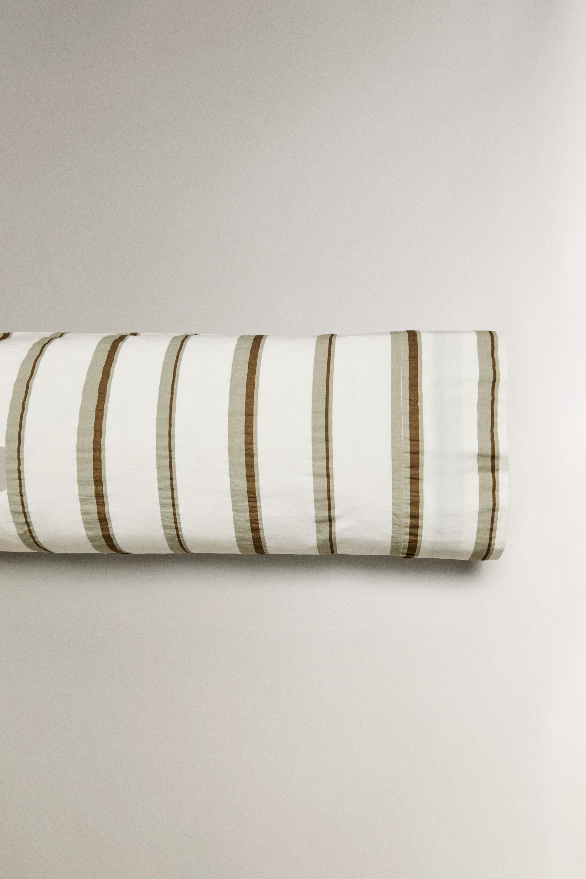 PERCALE COTTON PILLOWCASE WITH STRIPES (300 THREAD COUNT)